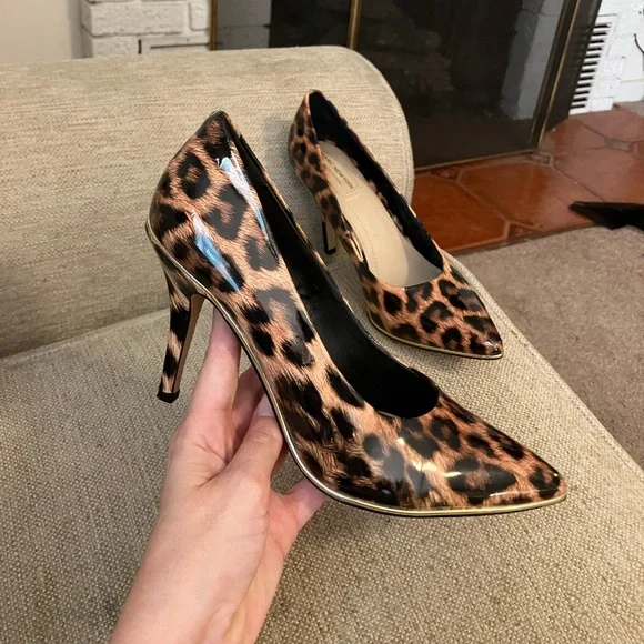 Marc New York patent leather cheetah print stiletto heel - Picture 1 of 9